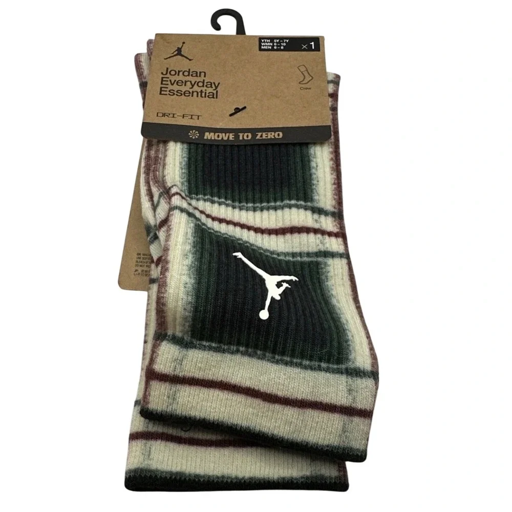 Jordan Everyday Essential Mens 6-8 Multicolor Excellent Dri-Fit Crew Plaid
